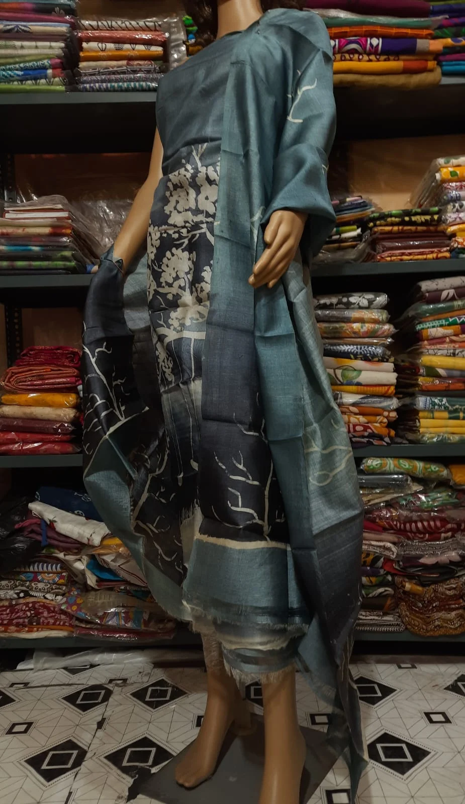 Silk Salwar Suit – Ash Colour
