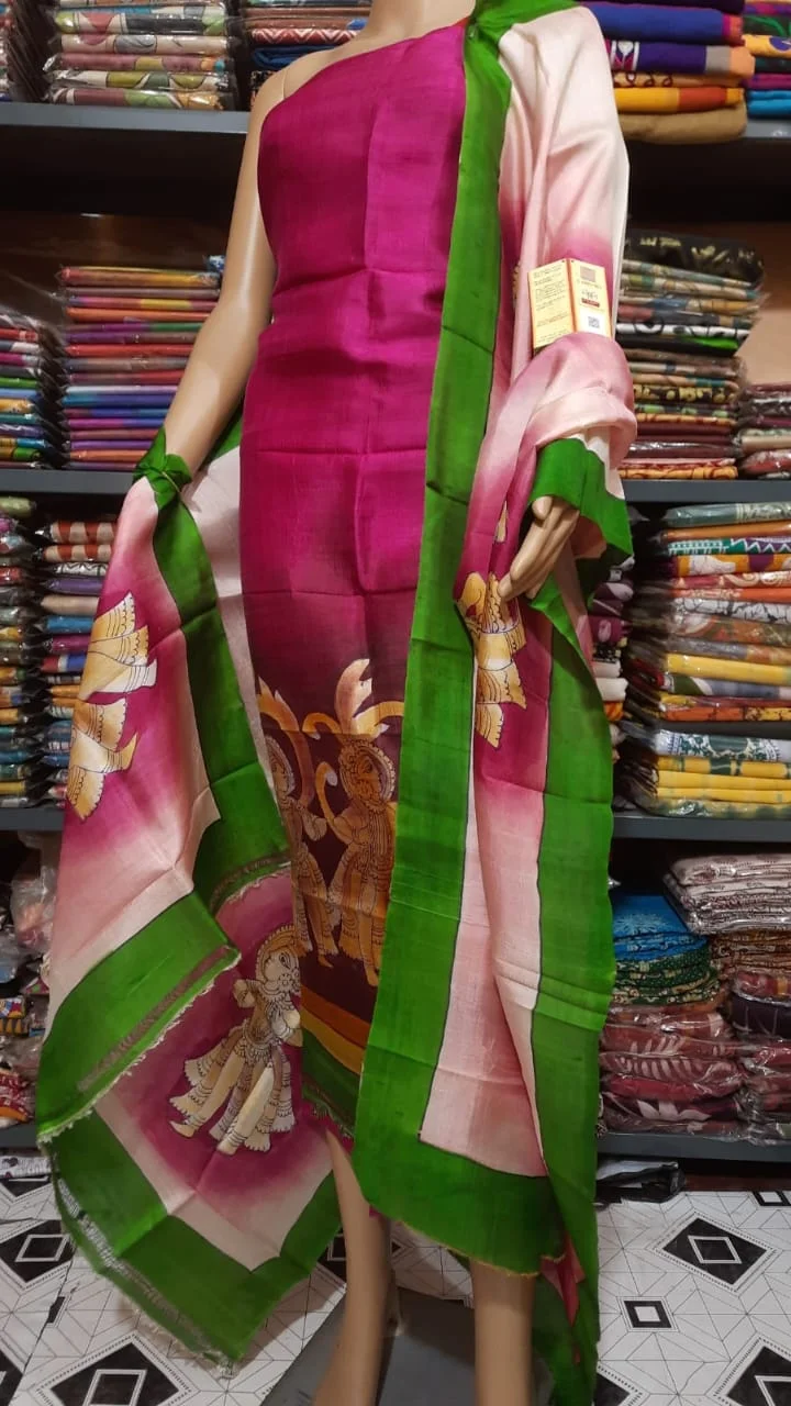 Silk Salwar Suit – Hot Pink Sculpture Degine