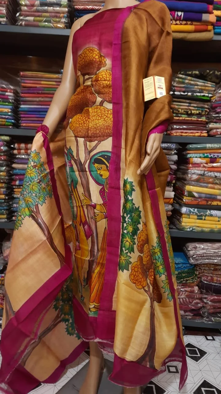 Silk Salwar Suit – Multicolour Scenery